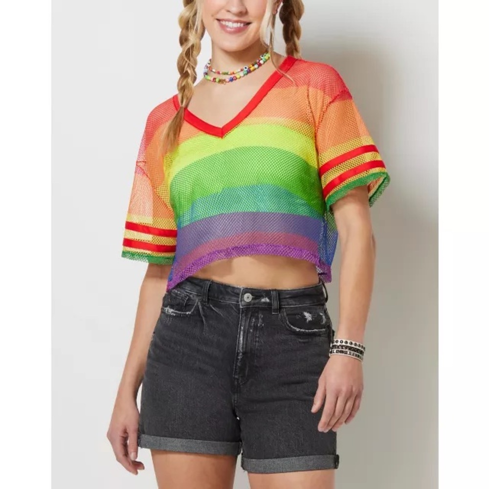 Rainbow Pride Mesh Crop Jersey